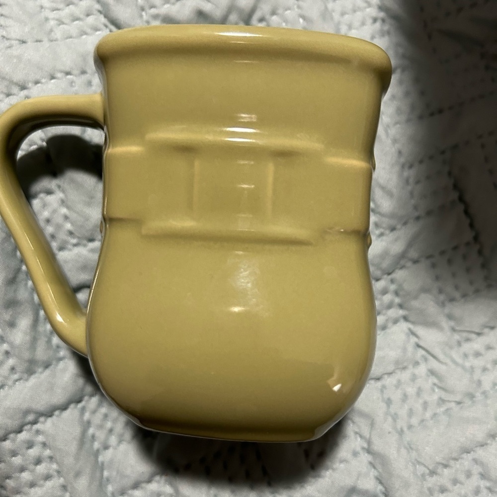 Longaberger Woven Traditions Large Weave Pottery Square Mug ~ Sage Green